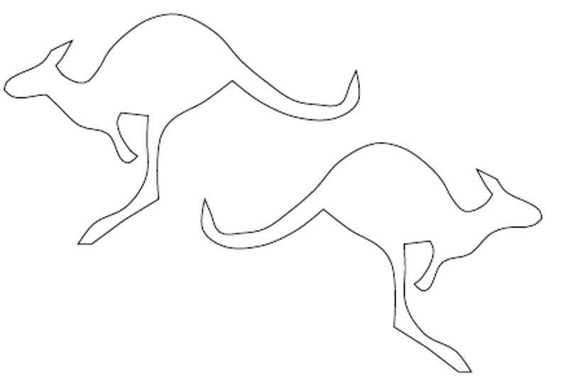 Black And White Clipart Animals Jumping Kangaroo Outline Jpg Htm ...