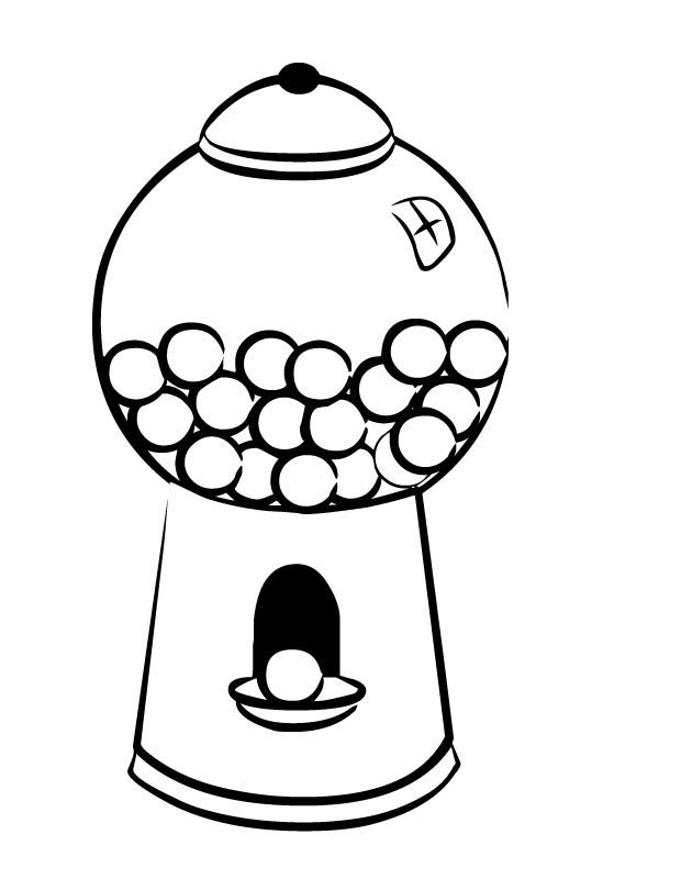 Printable Machine with Gum Balls coloring page from FreshColoring.