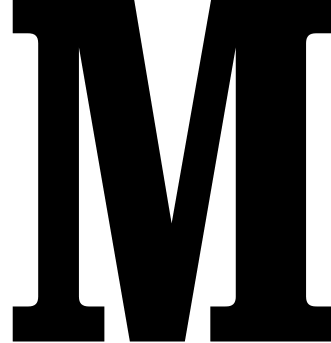 2'' Fancy Black Reflective Address Letter M