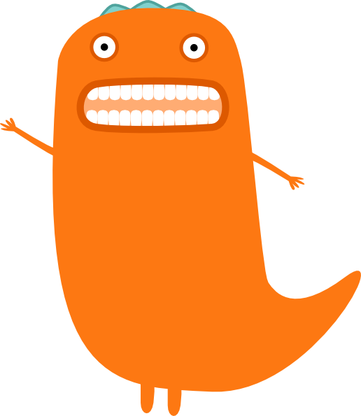 Cute orange monster clipart