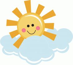 Sunshine with cloud clipart