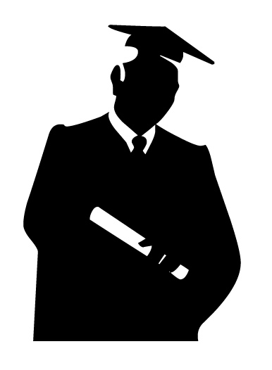 Graduation silhouette clip art