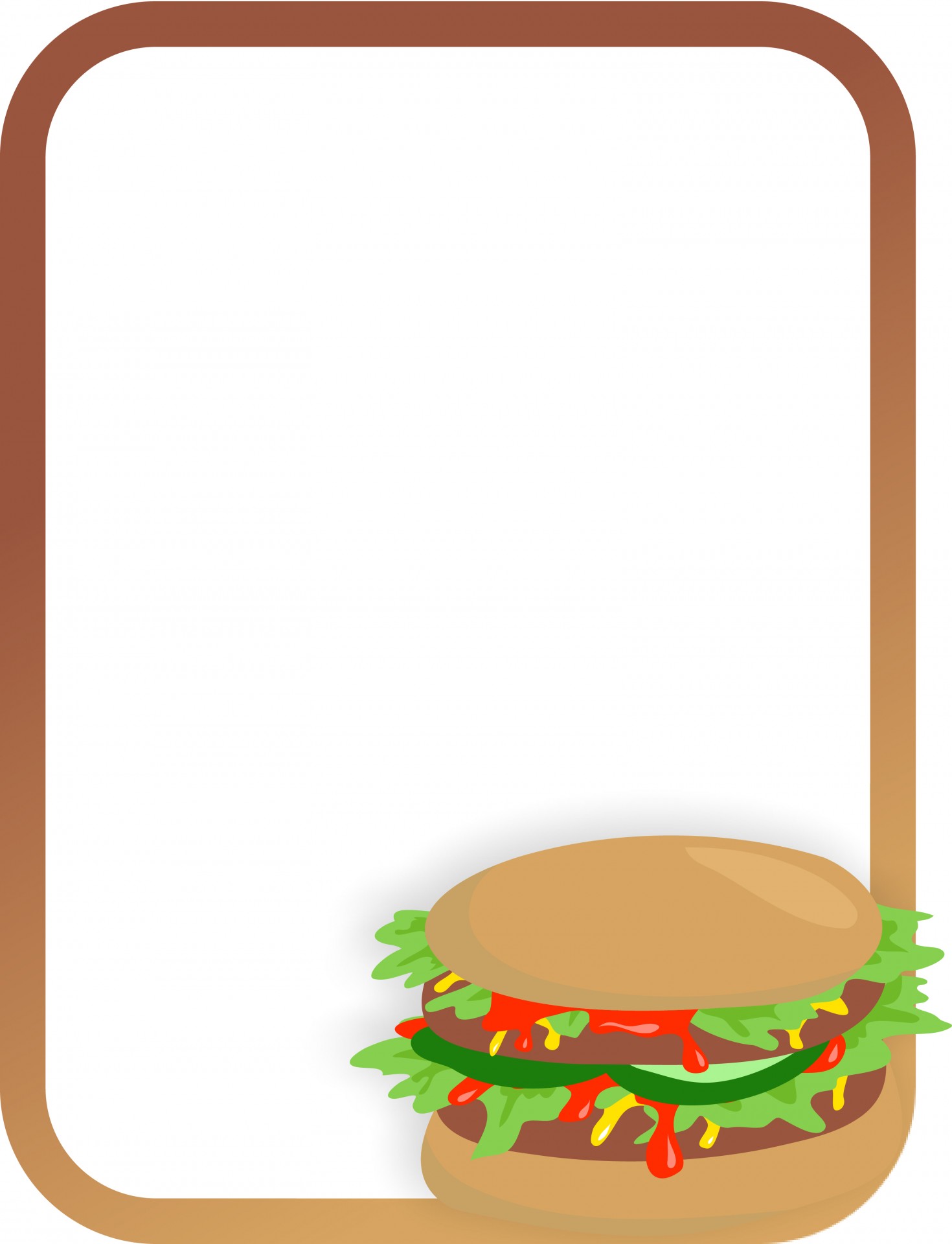 Burger border clipart