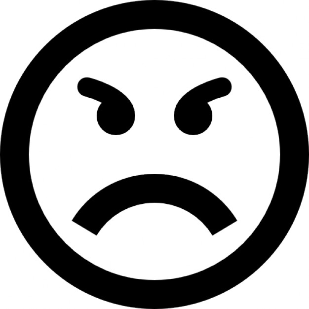 Angry circular emoticon face Icons | Free Download