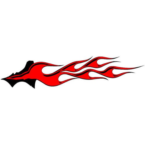 Stock Car Rally Racing Flames Flag Sticker