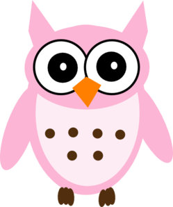 Pink cute owl clipart