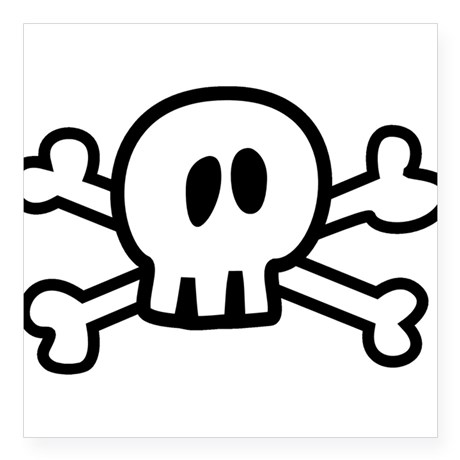 Cartoon Skull and Crossbones Oval Sticker by Admin_CP5973010 - ClipArt ...
