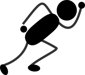 Running stick man clipart