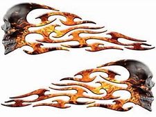 Flaming Skull Decal | eBay