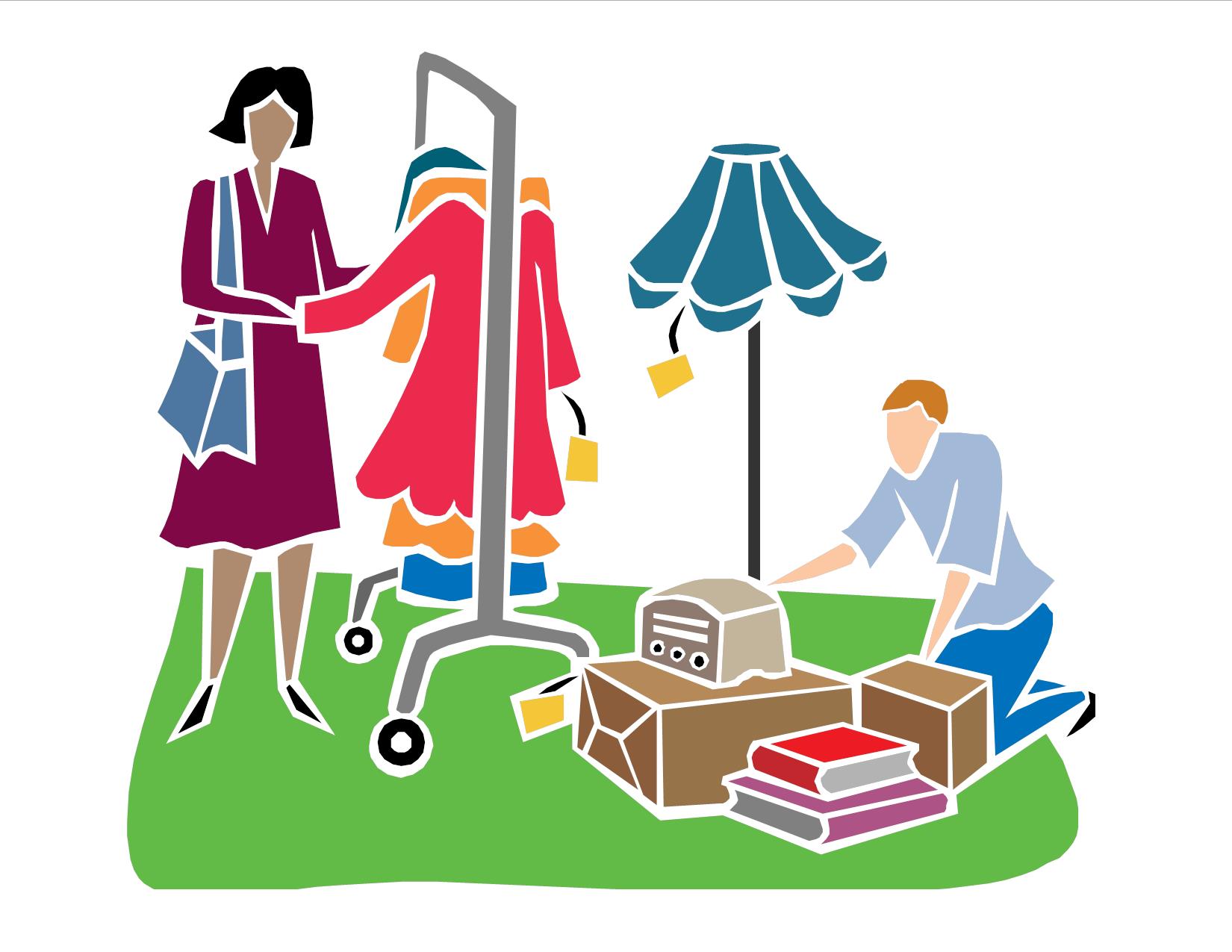 Yard sale items clipart