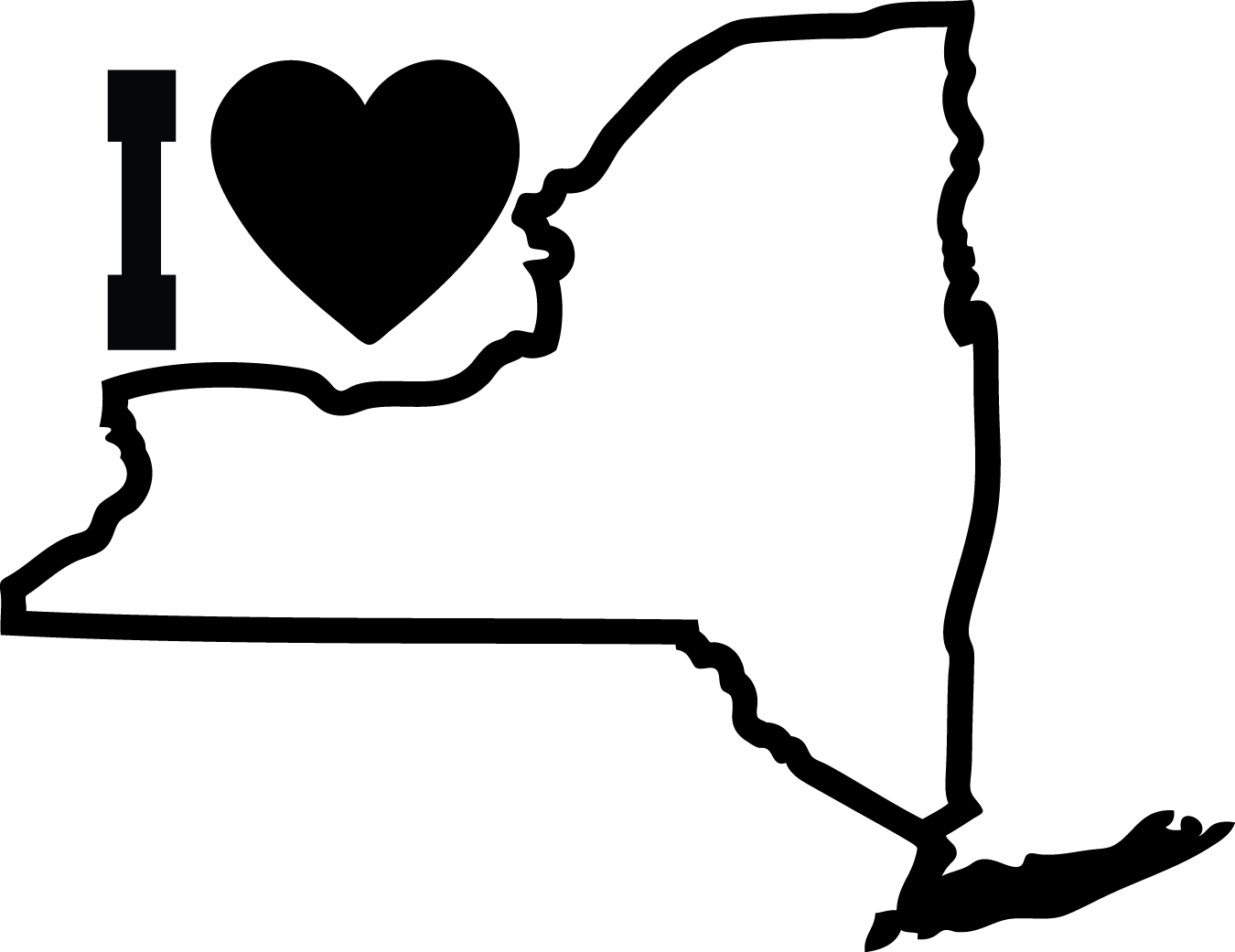 I Heart NY State Outline 2 (NY13) [NY13] - $4.99 : Eyecandy Decals ...