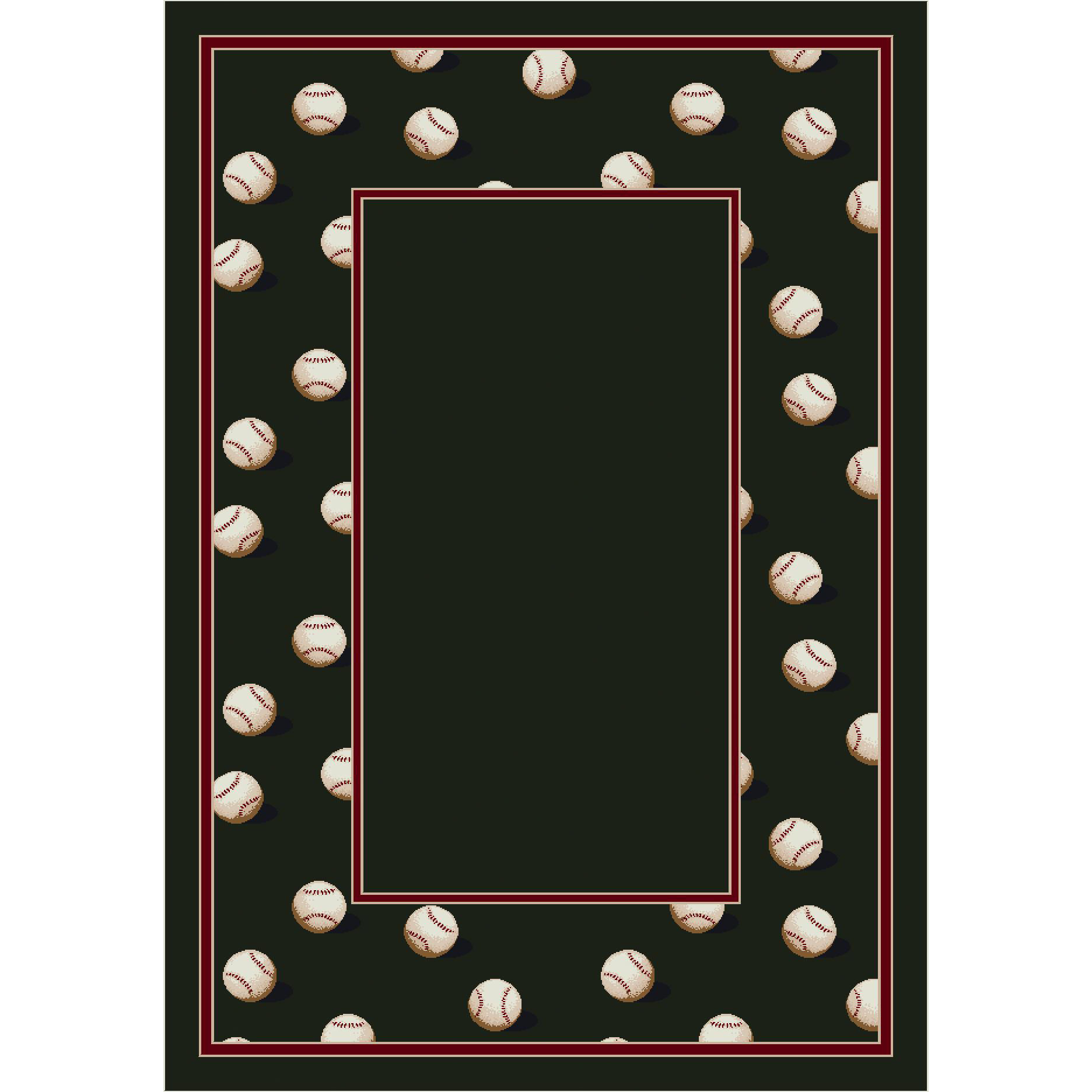 Activity Slider Border Baseball Rug - P-#536088-C-#7014 By Milliken