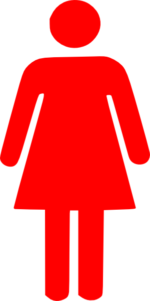 Red Basic Female Symbol clip art - vector clip art online, royalty ...