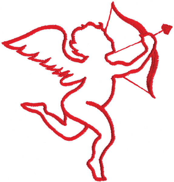 Outlines Embroidery Design: Cupid Outline from Grand Slam Designs