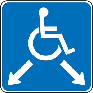 Handicap Double Arrow Parking Sign by SafetySign.com - T4554