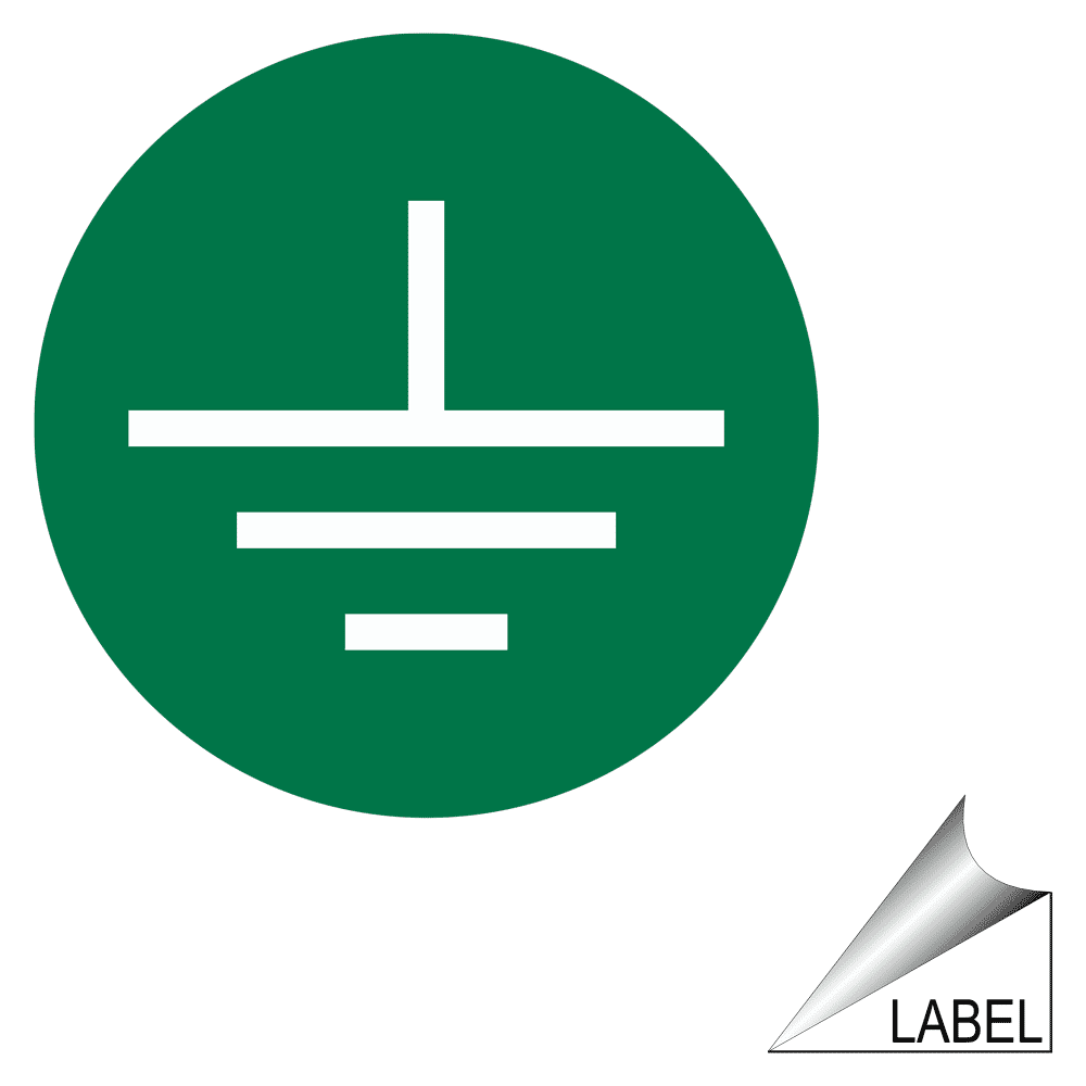 Earth Terminal Ground Symbol Label LABEL-SYM-18-c Shock Hazard