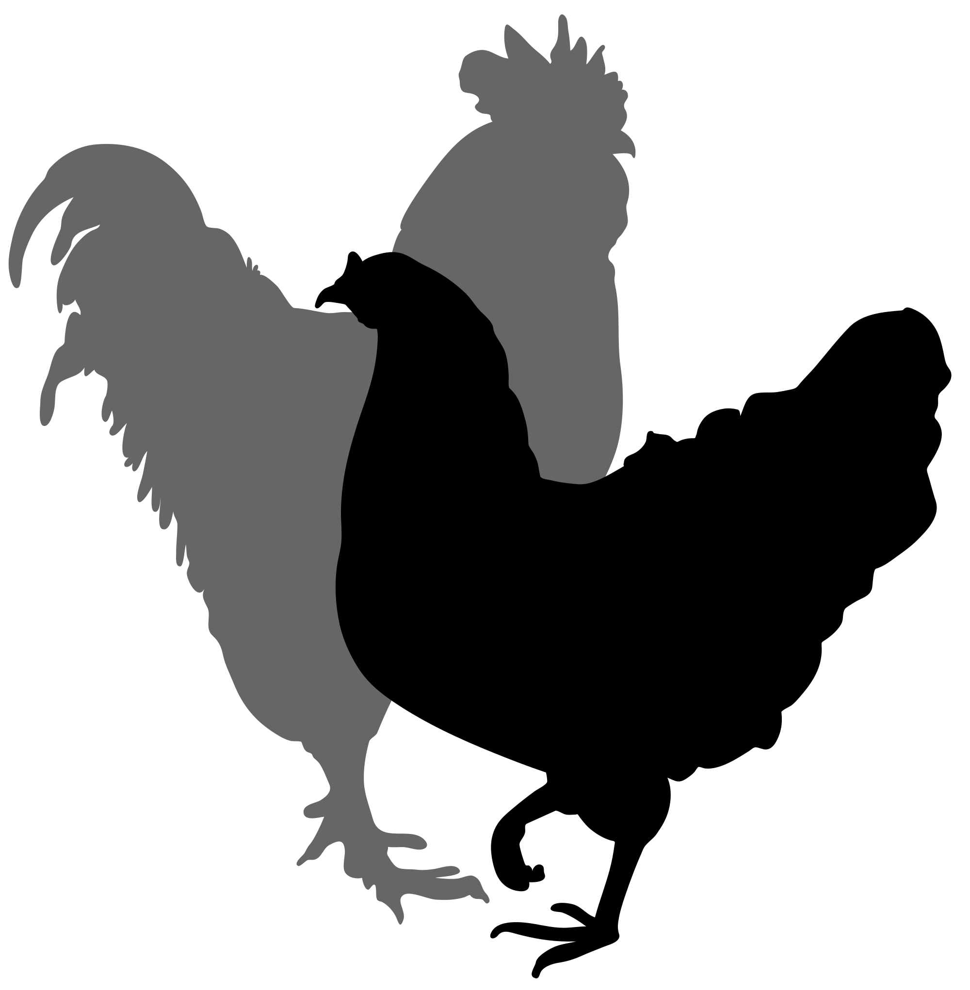 File:Rooster and hen silhouette 02.svg