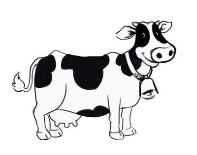 Black And White Cow Cartoon Dairy Cattle Clipart | Just Free Image ...