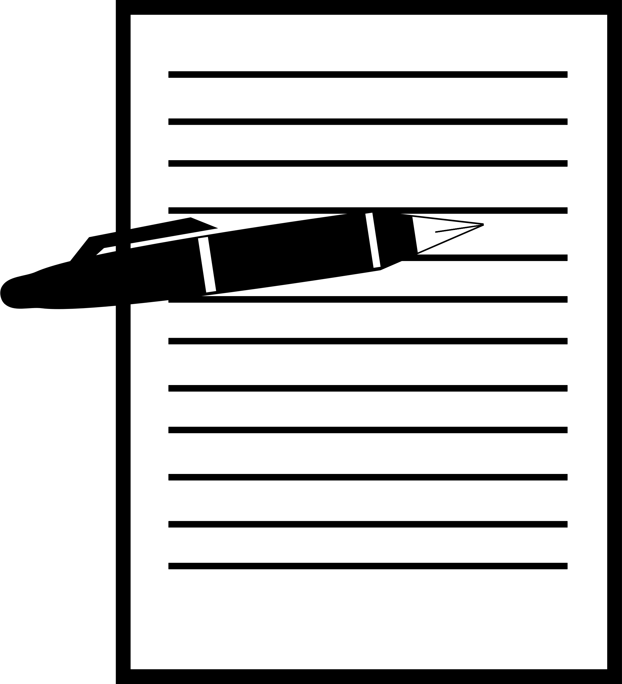 Pen and paper clip art