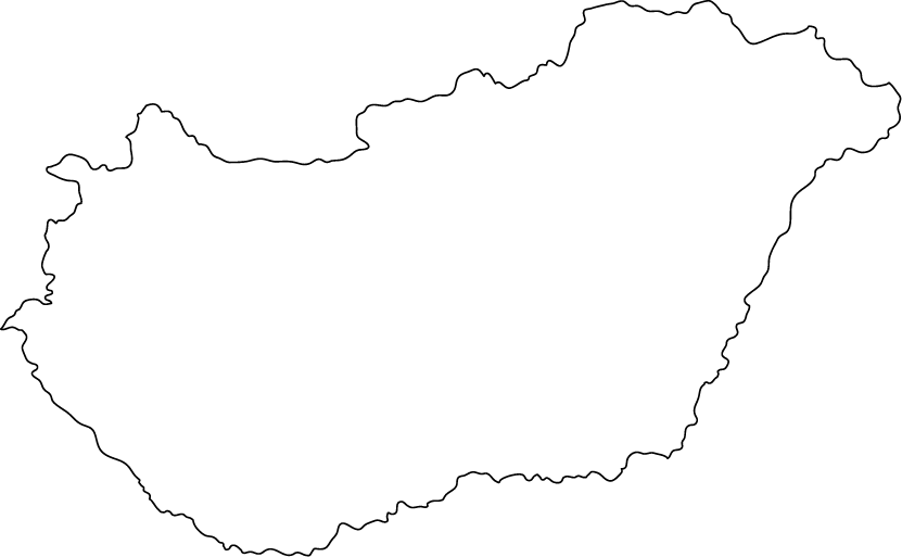 Hungary Outline Map
