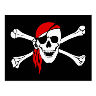 Skull With Eye Patch Postcards | Zazzle