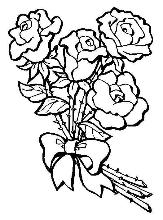 Cartoon Disney Pics: Bouquet of Roses - Flowers Coloring Pages
