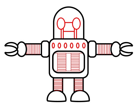 Drawing a cartoon robot