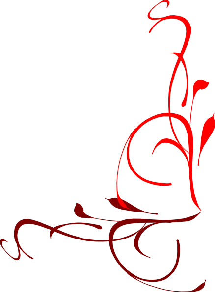Corner Flourish Red Clip Art - vector clip art online ...
