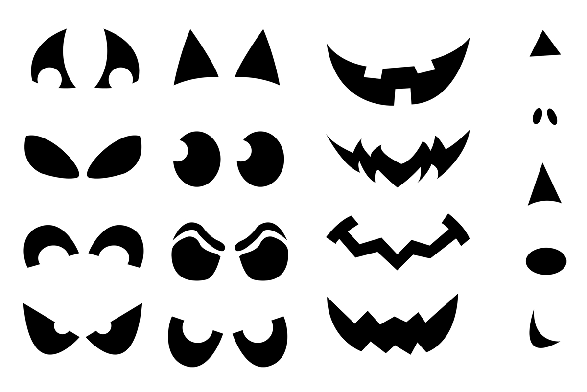 Halloween Jack O Lantern Patterns – Eyes-Mouths-and-Noses | Best ...