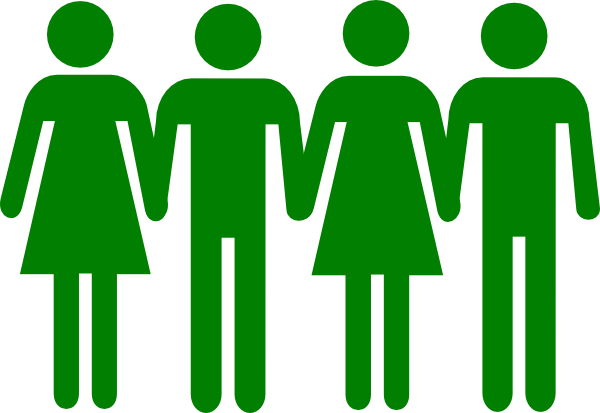 Stick People Holding Hands
