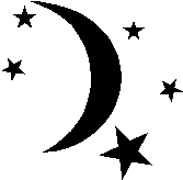 Moon And Stars Clipart Black And White - Free ...