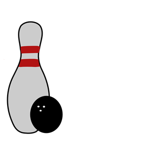 2 Ball And Bowling Pins Clipart