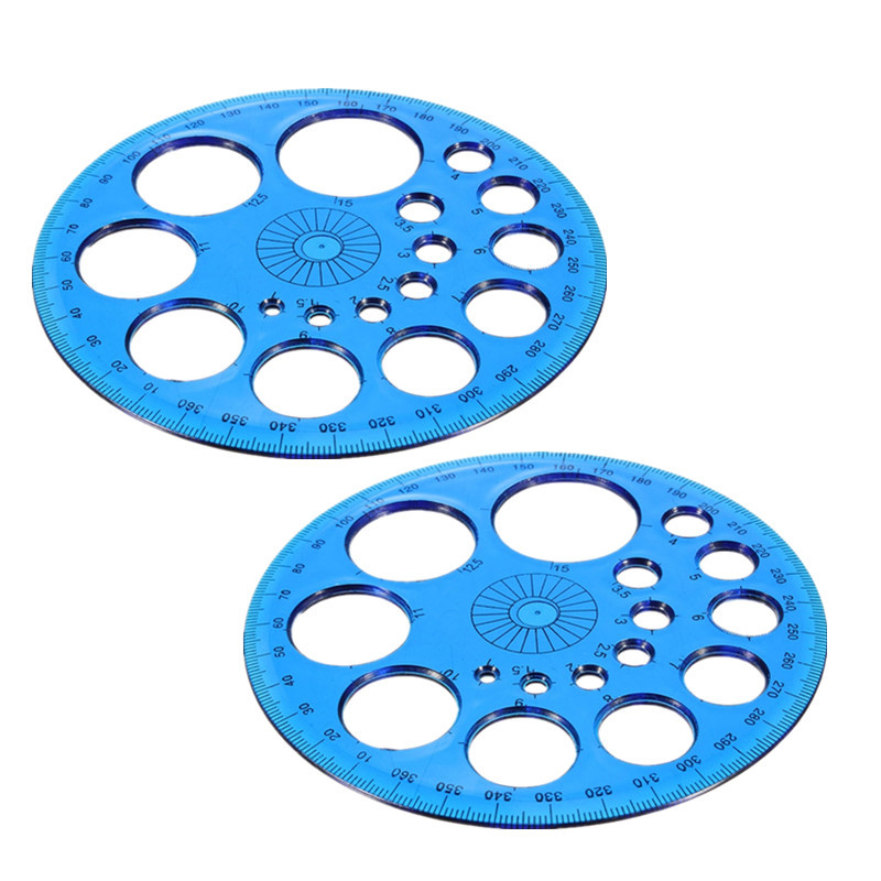 2Pcs/pack Modern 360 Degree Circular Plastic Protractor Ruler ...