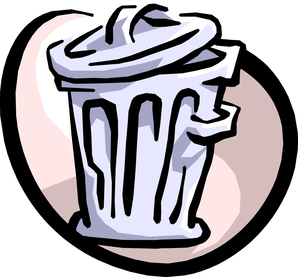 Broken trash can clipart