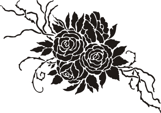 Wall Stencil Antique Roses | Walls Stencils, Plaster Stencils ...