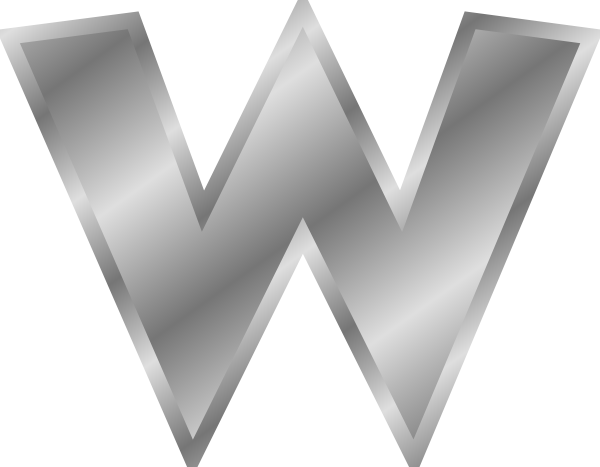 Effect Letters W Alphabet Silver clip art Free Vector