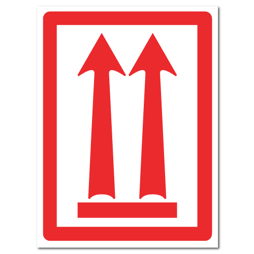 5" x 3" Caution This Side Up Stock Warning Stickers