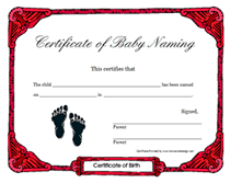 Free Printable Baby Naming Certificates Blank Templates