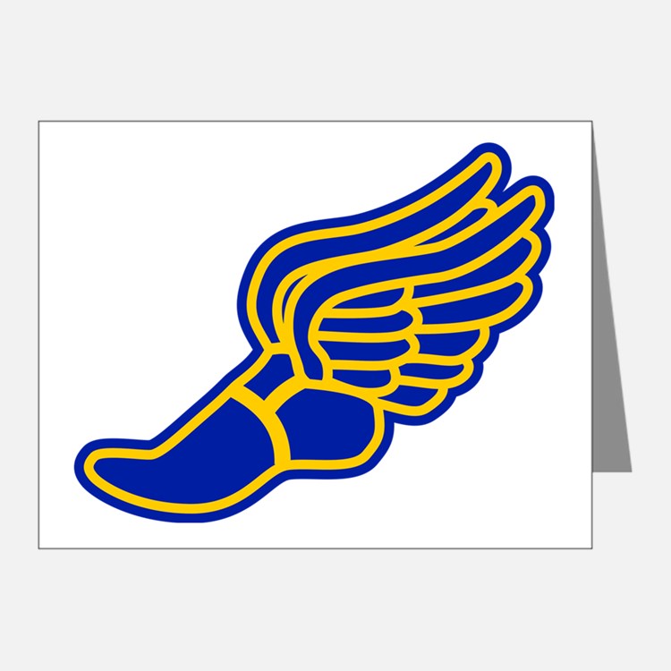 Track And Field Winged Foot Thank You Cards | Track And Field ...