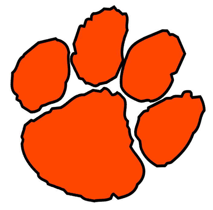 Orange Paw Print Clipart