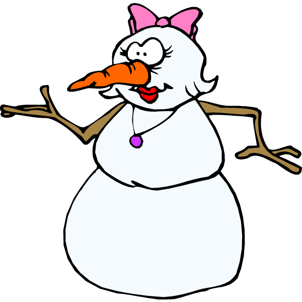 Funny Snowman Cartoon Clipart