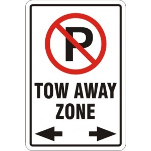 Tow Away Zone Sign