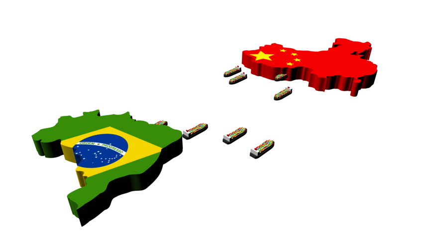 Brazil Map Flag With Container Ships Departing Animation Stock ...