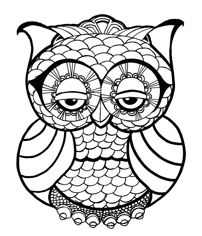 Owl Face Outline Drawing Owl Face Drawing special Coloring Pages ...