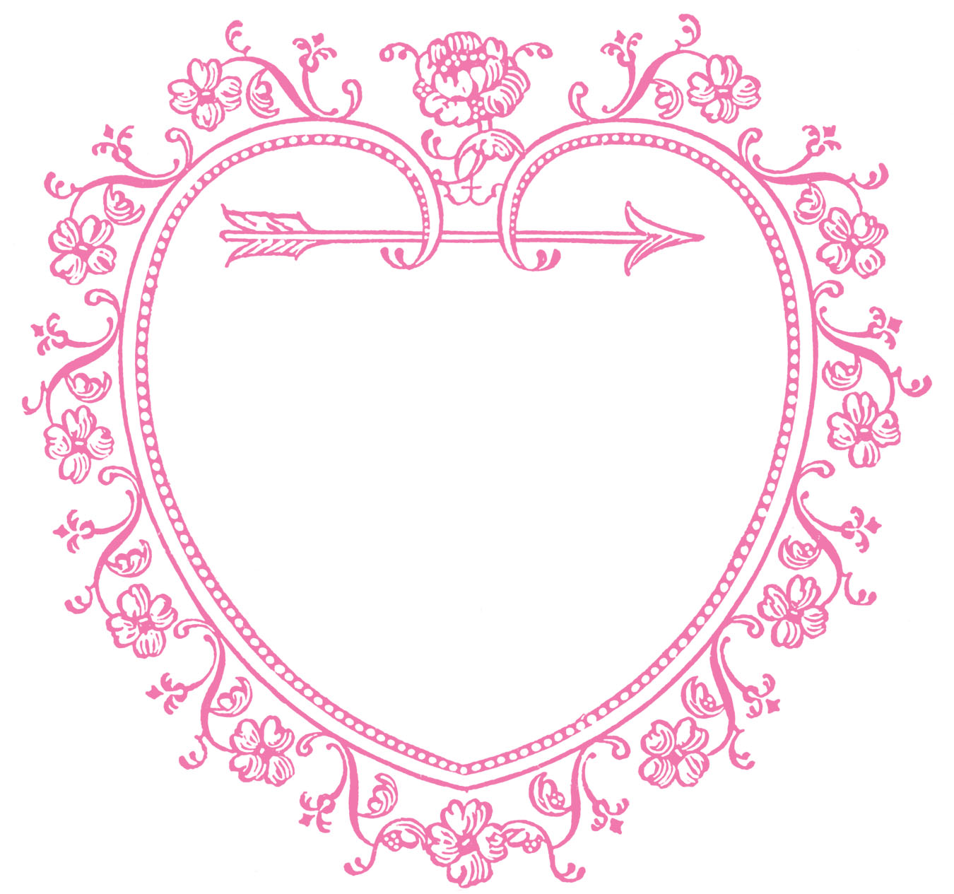 Vintage Valentine's Day Clip Art - Sweetest Heart Frame - The ...