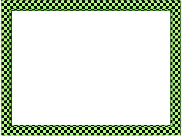Green Black Funky Checker Rectangular Powerpoint Border | 3D Borders