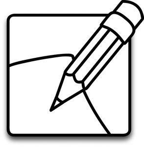 Pencil and paper clipart black and white