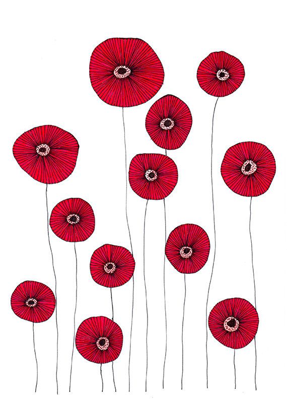 Poppy Drawing | Poppies Art ...