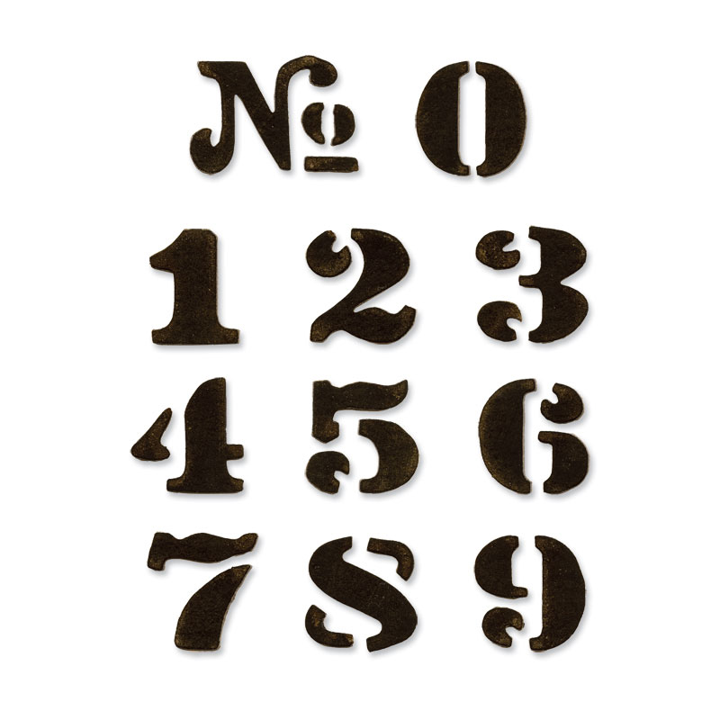 Sizzix Tim Holtz Cargo Stencil Number Set Movers and Shapers Die ...