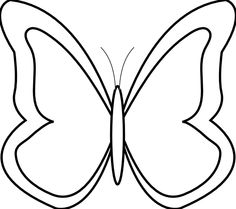 butterfly clipart black and white outline – Clipart Free Download